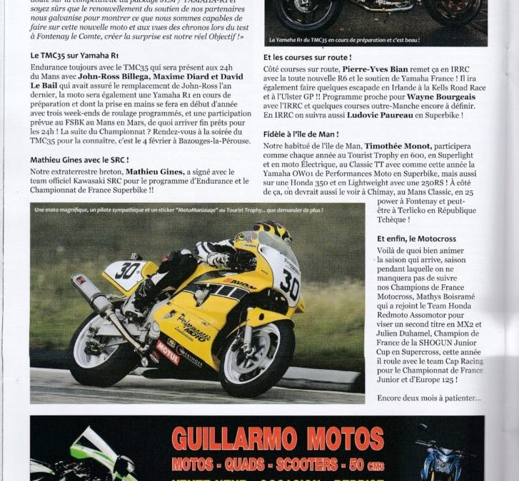 Yamaha OW01 TT classic  performances moto