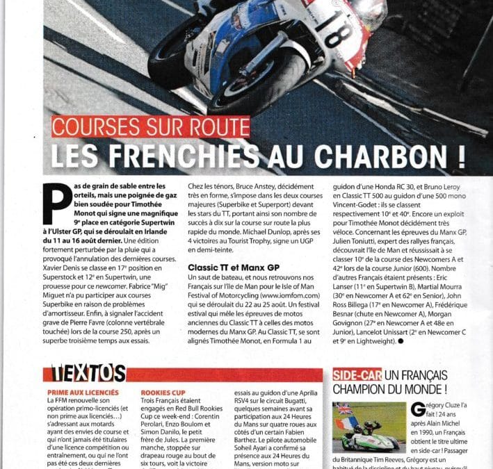 Article Moto Journal RC30 tt clasique de performances moto